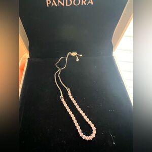 BNIB pandora Pink sparkling slider tennis bracelet